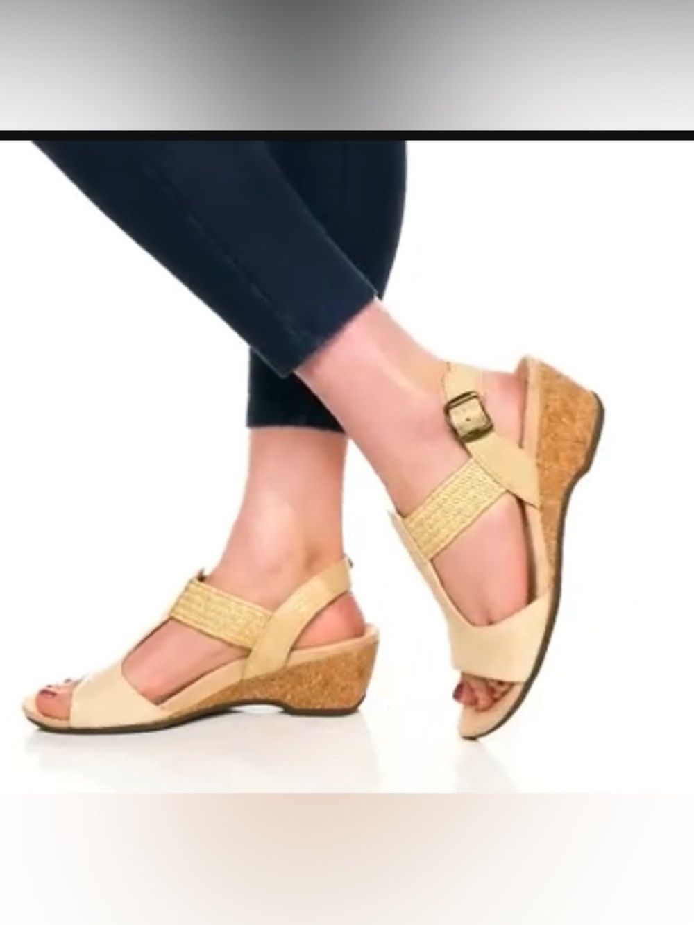Vionic Kaytie Suede Wedge Sandals-Sz 8